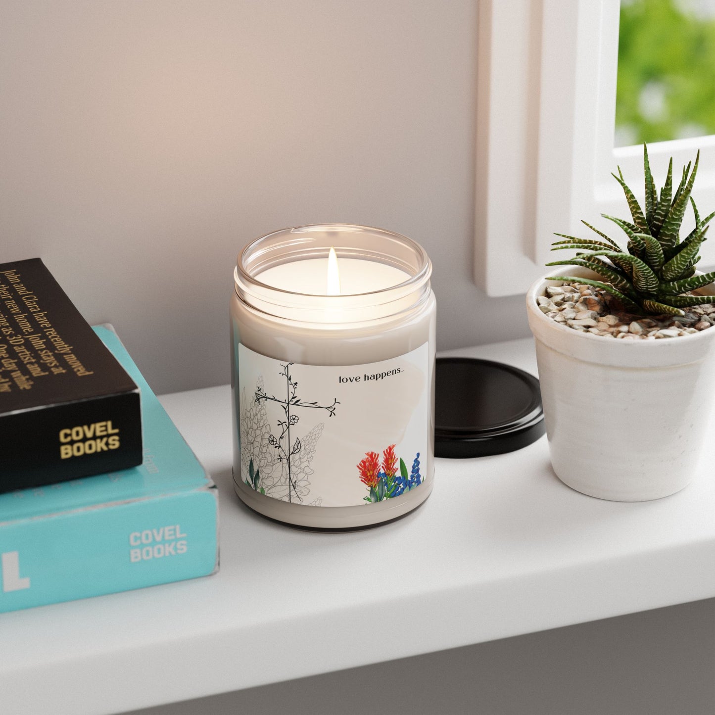 Scented Soy Candle - "Love Happens" - Floral Aromatherapy for Home Decor