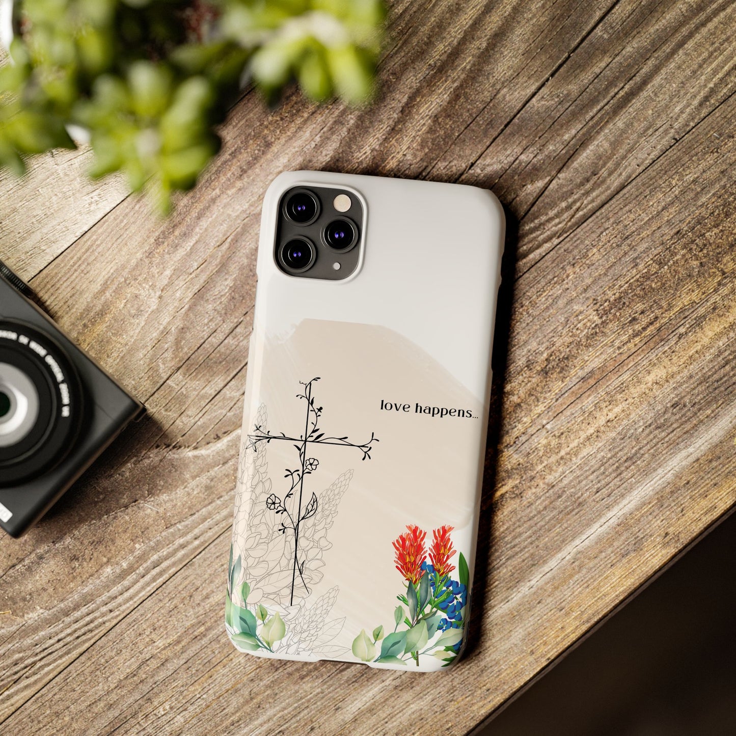 Floral Love Happens Phone Case - Slim Design for Nature Lovers