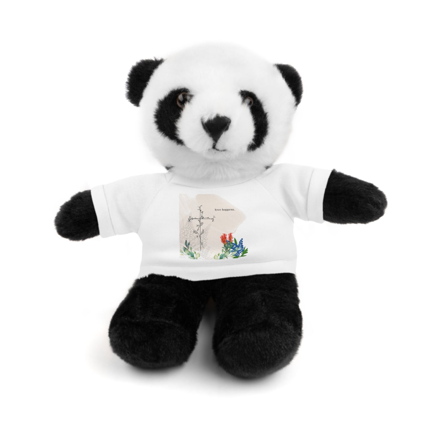love Happens Stuffed Animal with Custom Tee - Adorable Cuddly Bear Gift for Kids