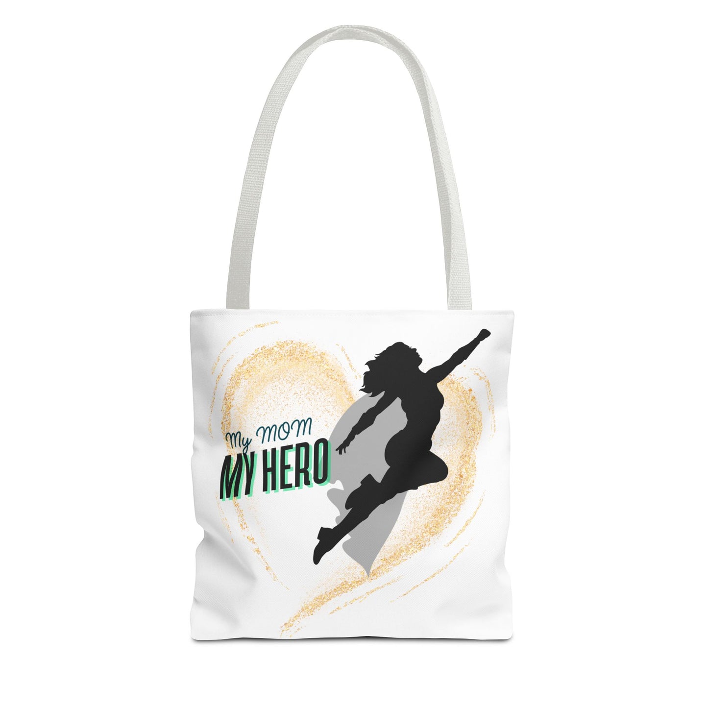 My Mom, My Hero Tote Bag - Heart Design for Mother's Day and Everyday Use