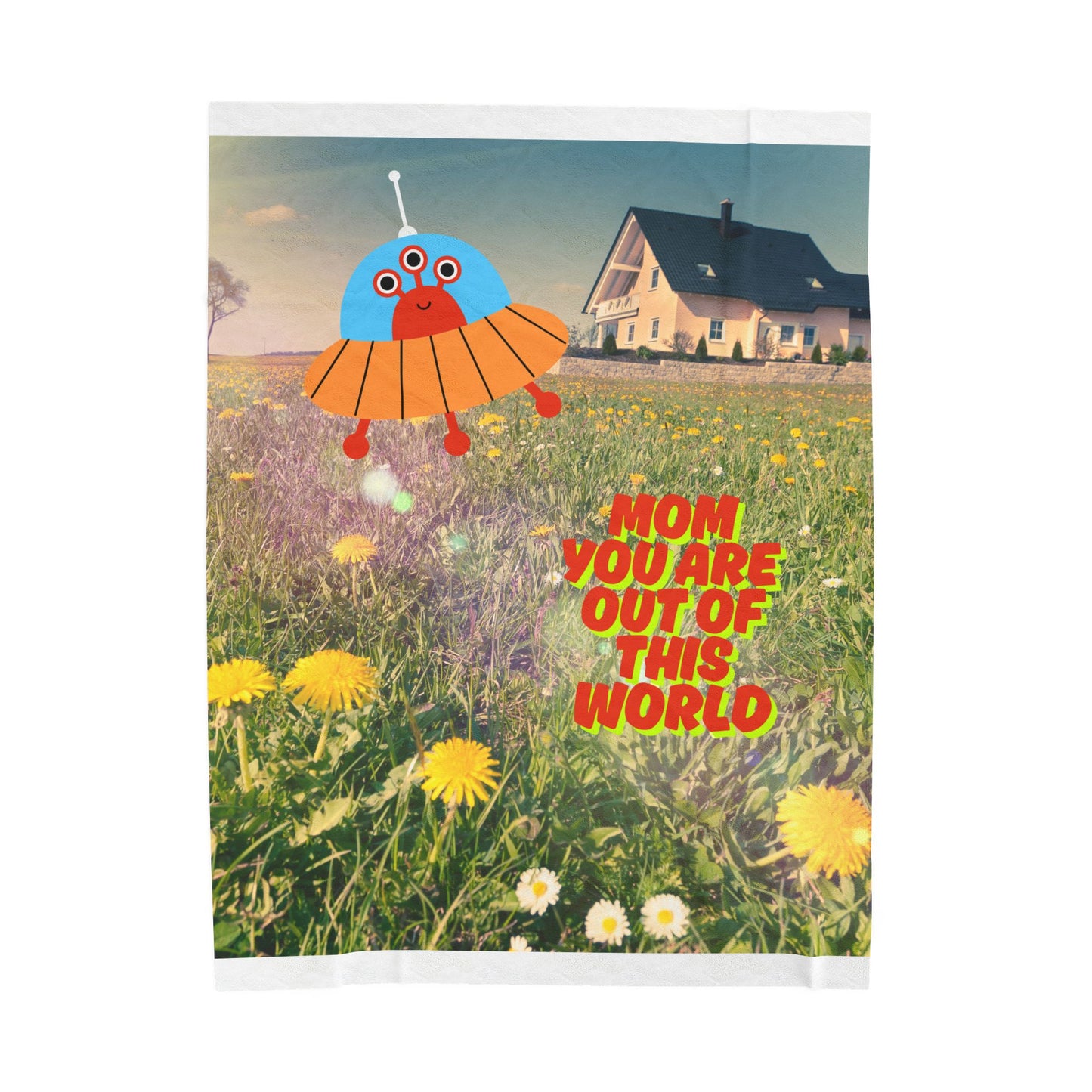 Out of This World Mom Velveteen Plush Blanket - Cozy Gift for Mother's Day & Birthdays