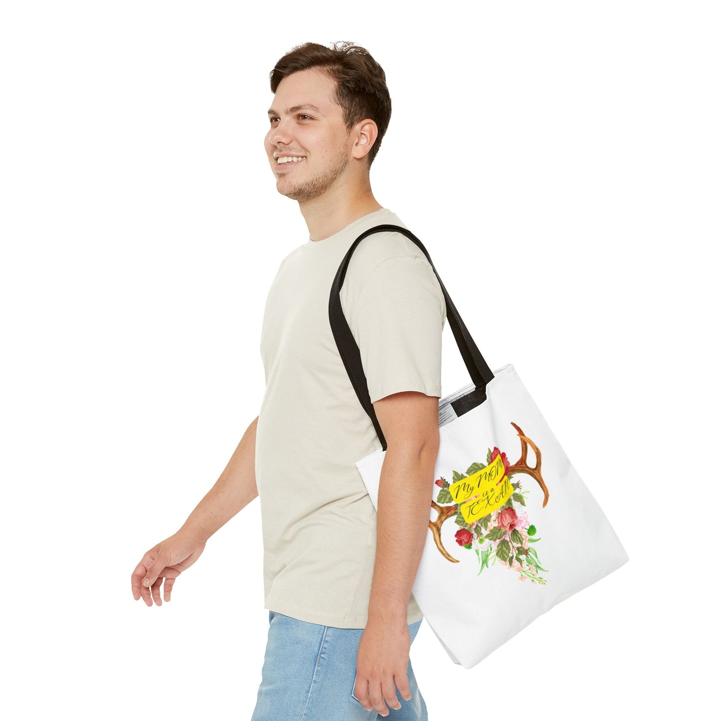 My MOM is a Texan Floral Western Tote Bag - Perfect for Moms Who Love Texas