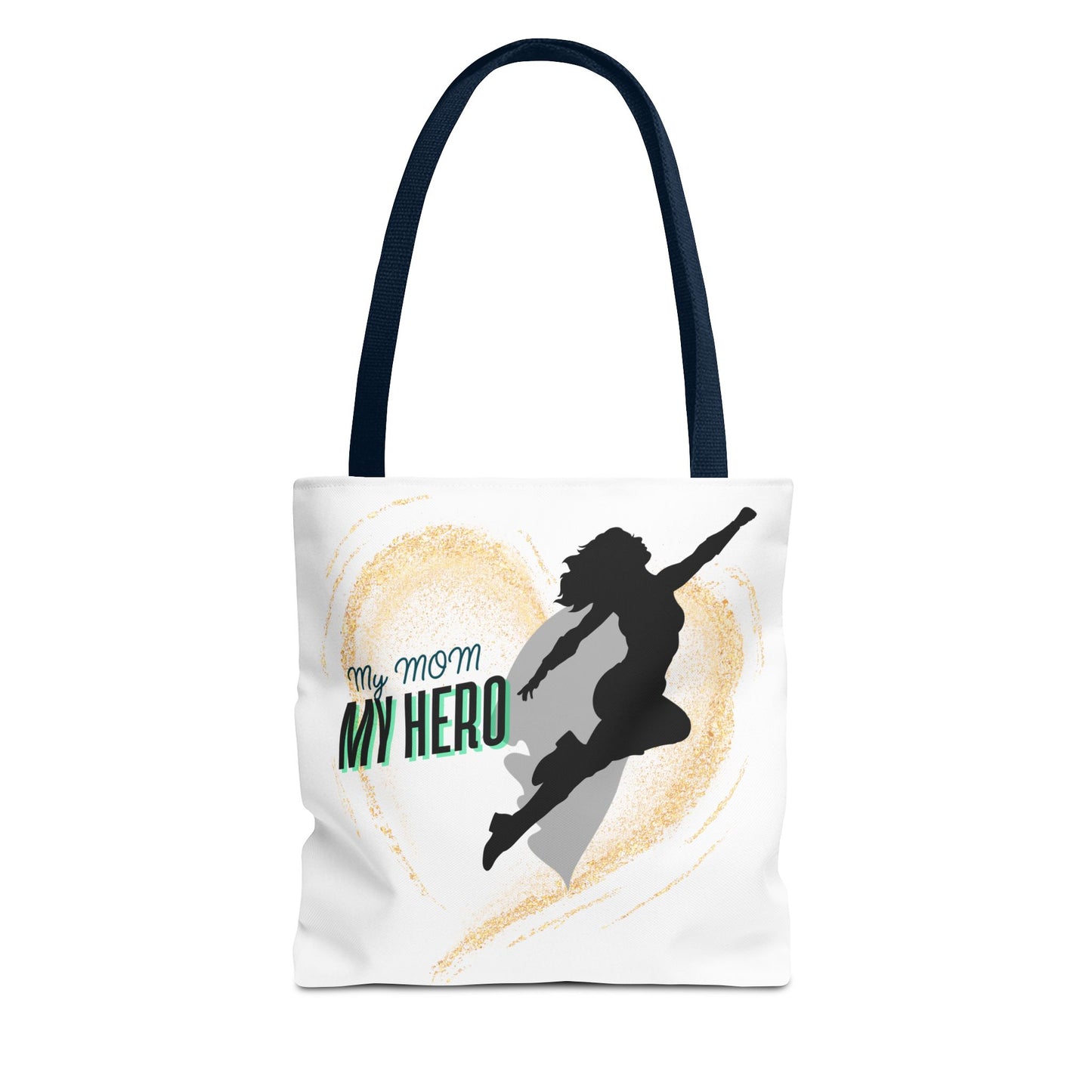 My Mom, My Hero Tote Bag - Heart Design for Mother's Day and Everyday Use