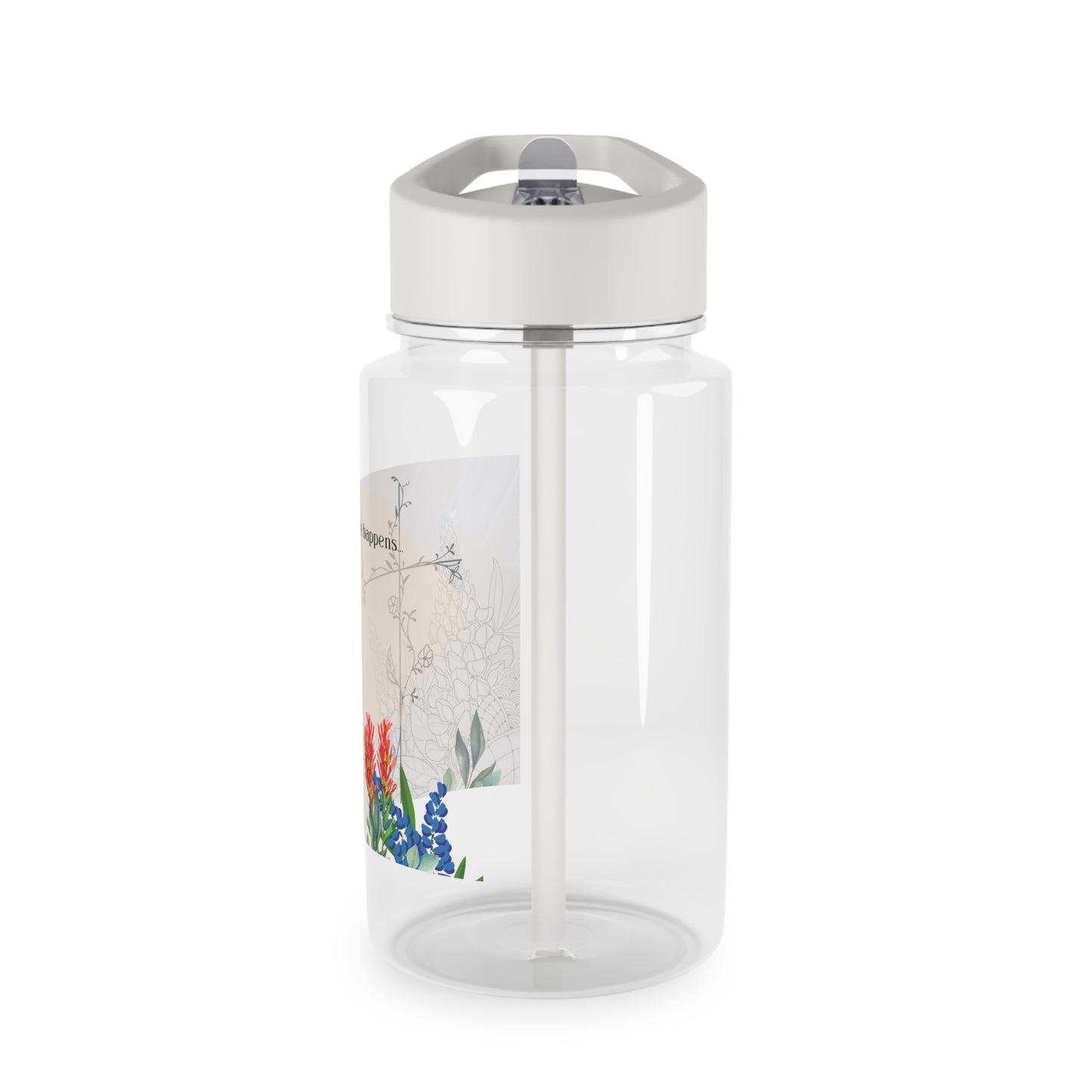 Inspirational Tritan Water Bottle - "Love Happens" Design - Perfect for Fitness and Everyday Use