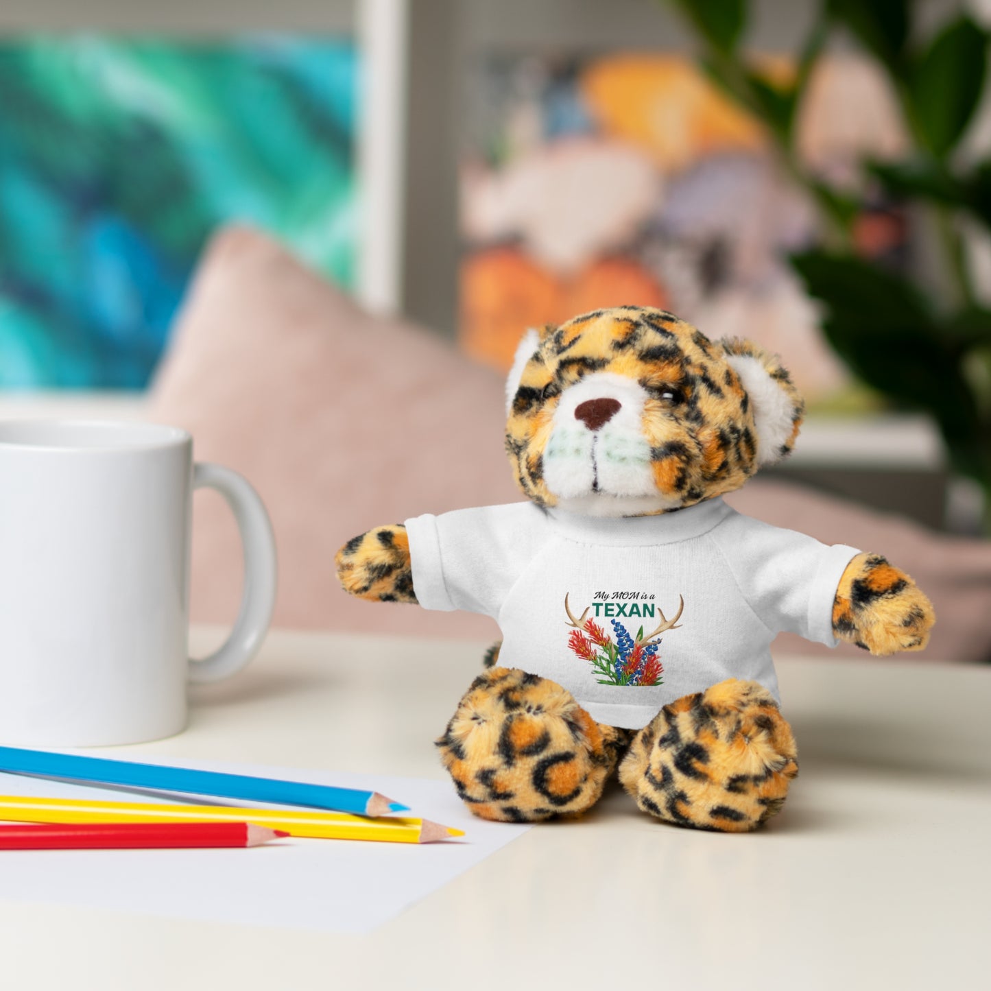Texas MOM-Themed Stuffed Animal with Tee - Perfect Gift for Kids and Collectors
