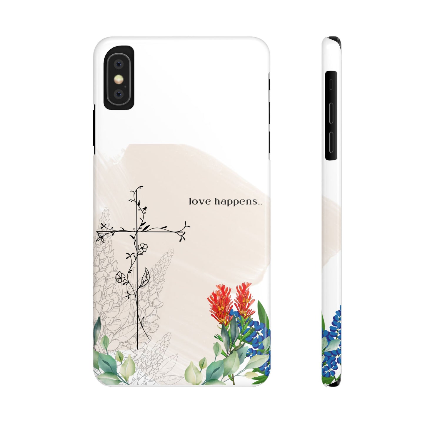 Floral Love Happens Phone Case - Slim Design for Nature Lovers