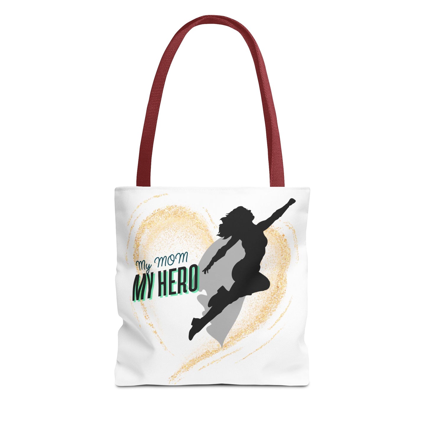 My Mom, My Hero Tote Bag - Heart Design for Mother's Day and Everyday Use