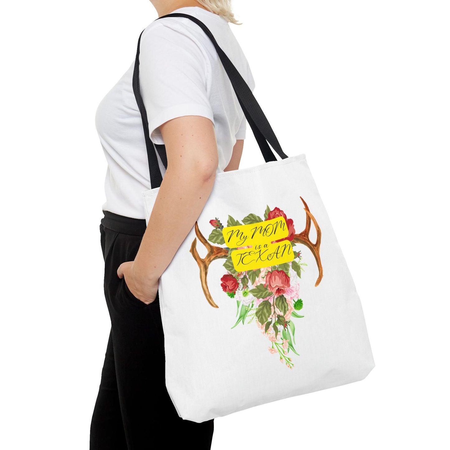 My MOM is a Texan Floral Western Tote Bag - Perfect for Moms Who Love Texas