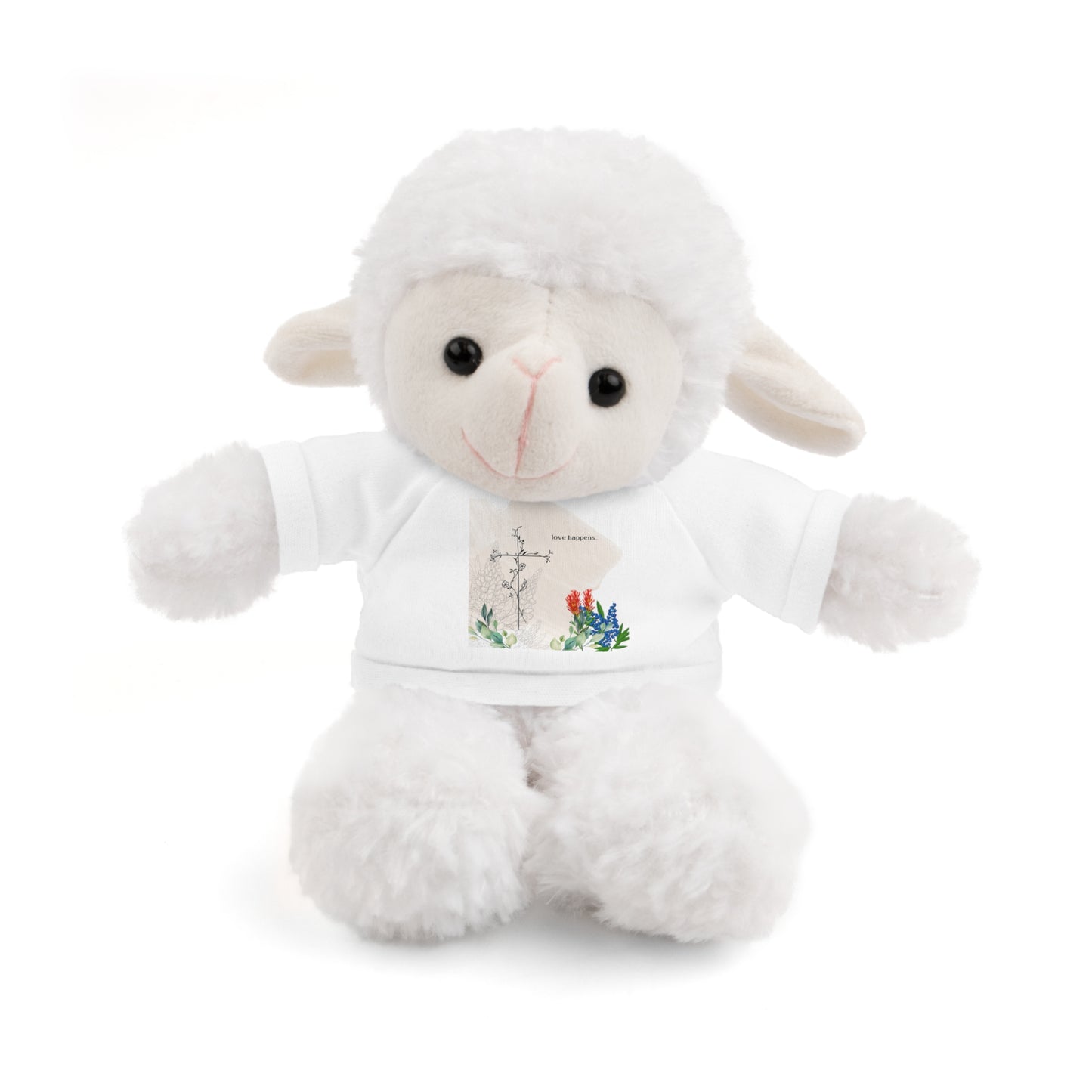 love Happens Stuffed Animal with Custom Tee - Adorable Cuddly Bear Gift for Kids