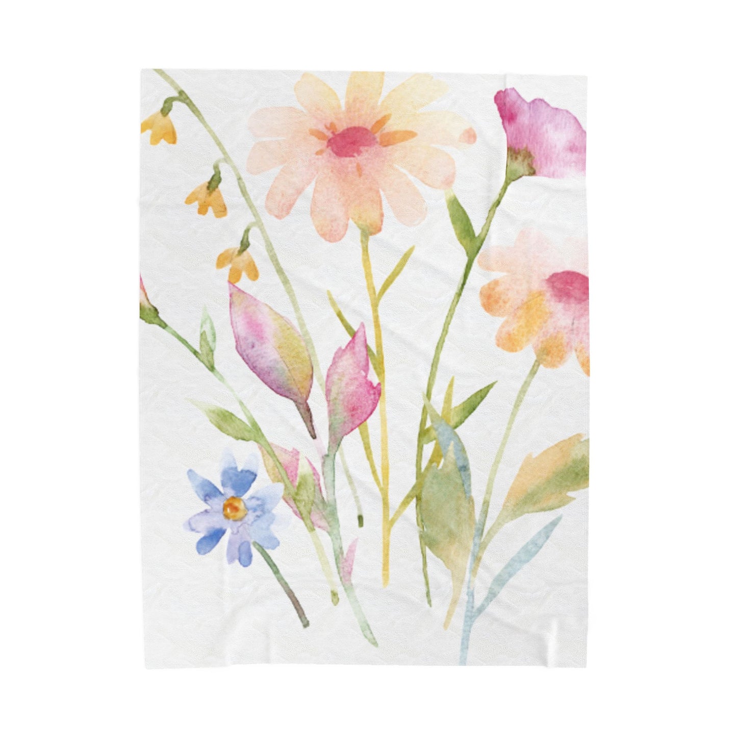 Floral Velveteen Plush Blanket - Cozy Springtime Decor for Home