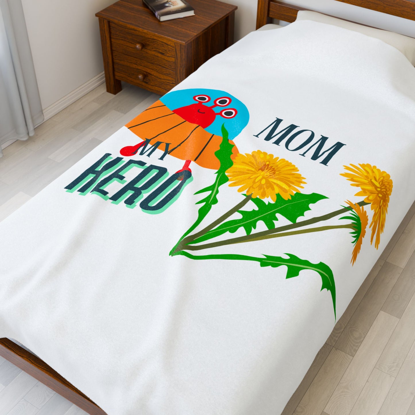 My Mom is My Hero Velveteen Plush Blanket - Cozy Gift for Mother's Day or Any Occasion