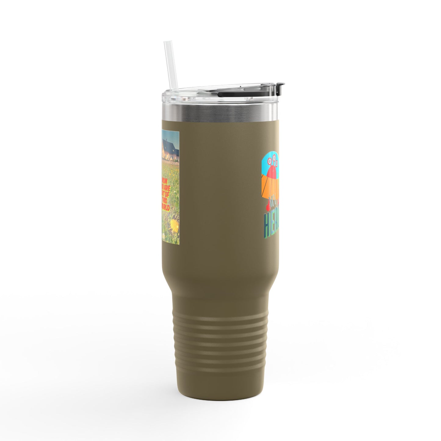 Mom Hero 40oz Insulated Travel Mug - Bright & Cheerful Design
