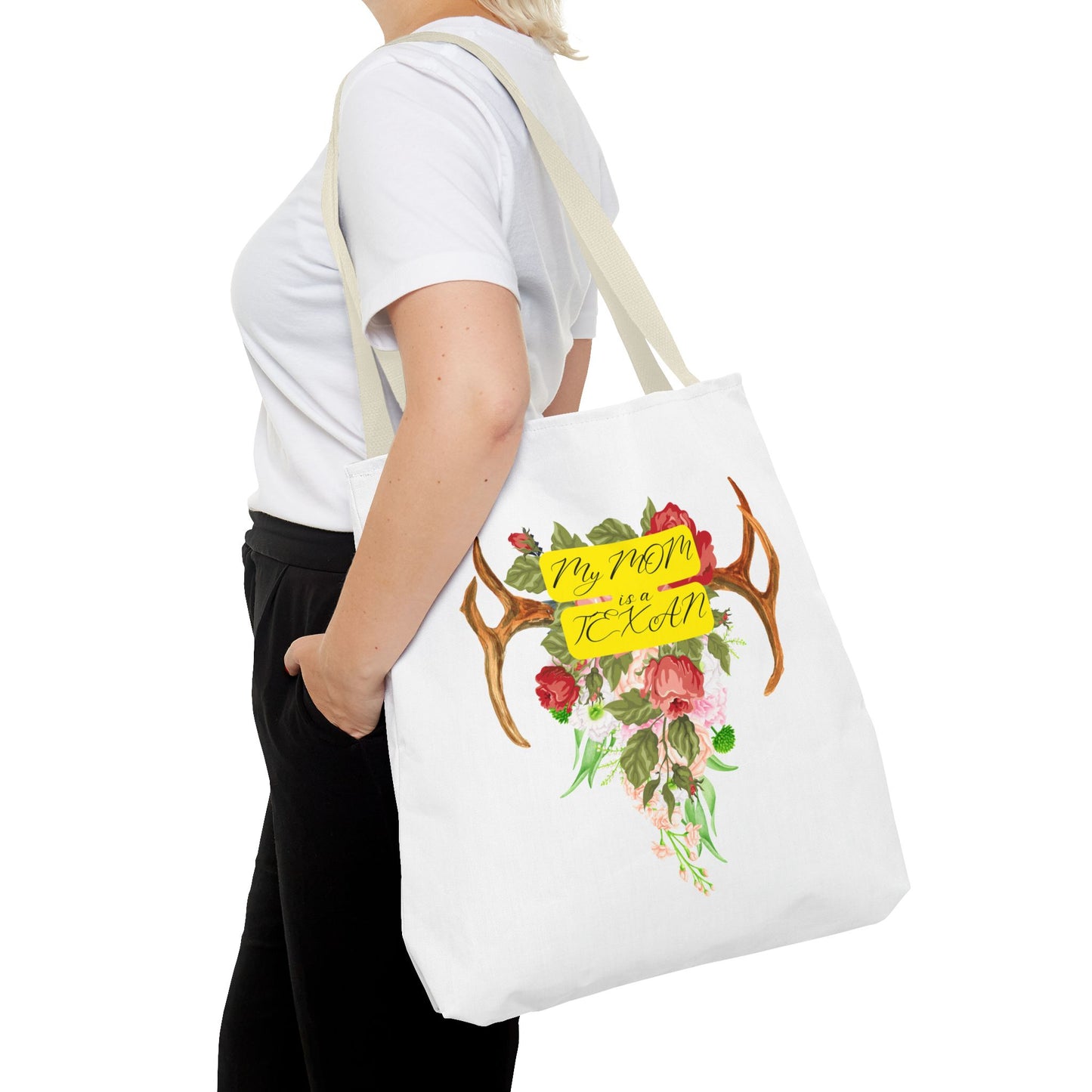 My MOM is a Texan Floral Western Tote Bag - Perfect for Moms Who Love Texas