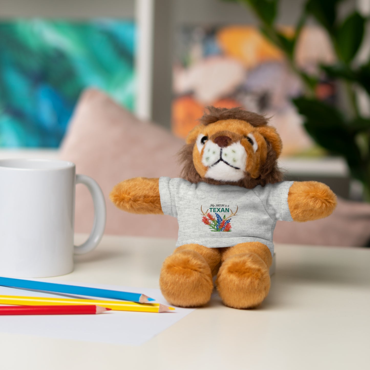Texas MOM-Themed Stuffed Animal with Tee - Perfect Gift for Kids and Collectors