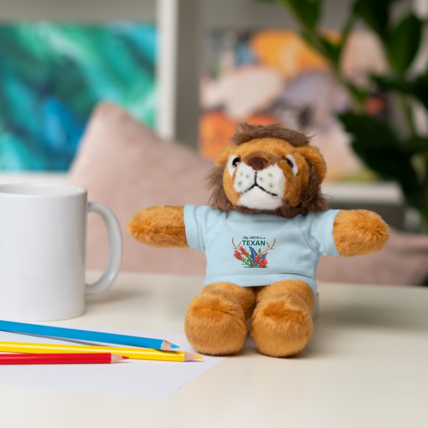 Texas MOM-Themed Stuffed Animal with Tee - Perfect Gift for Kids and Collectors