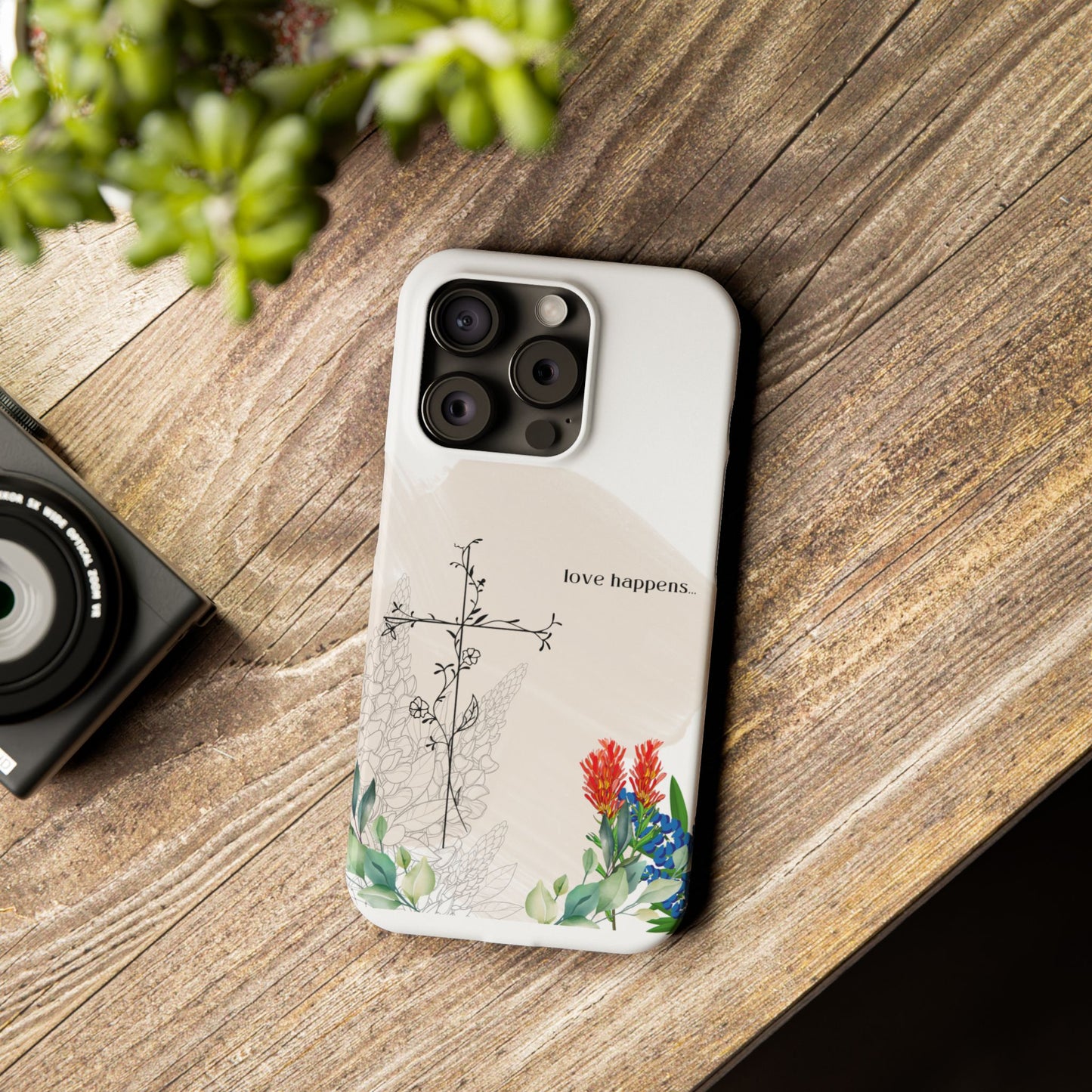 Floral Love Happens Phone Case - Slim Design for Nature Lovers