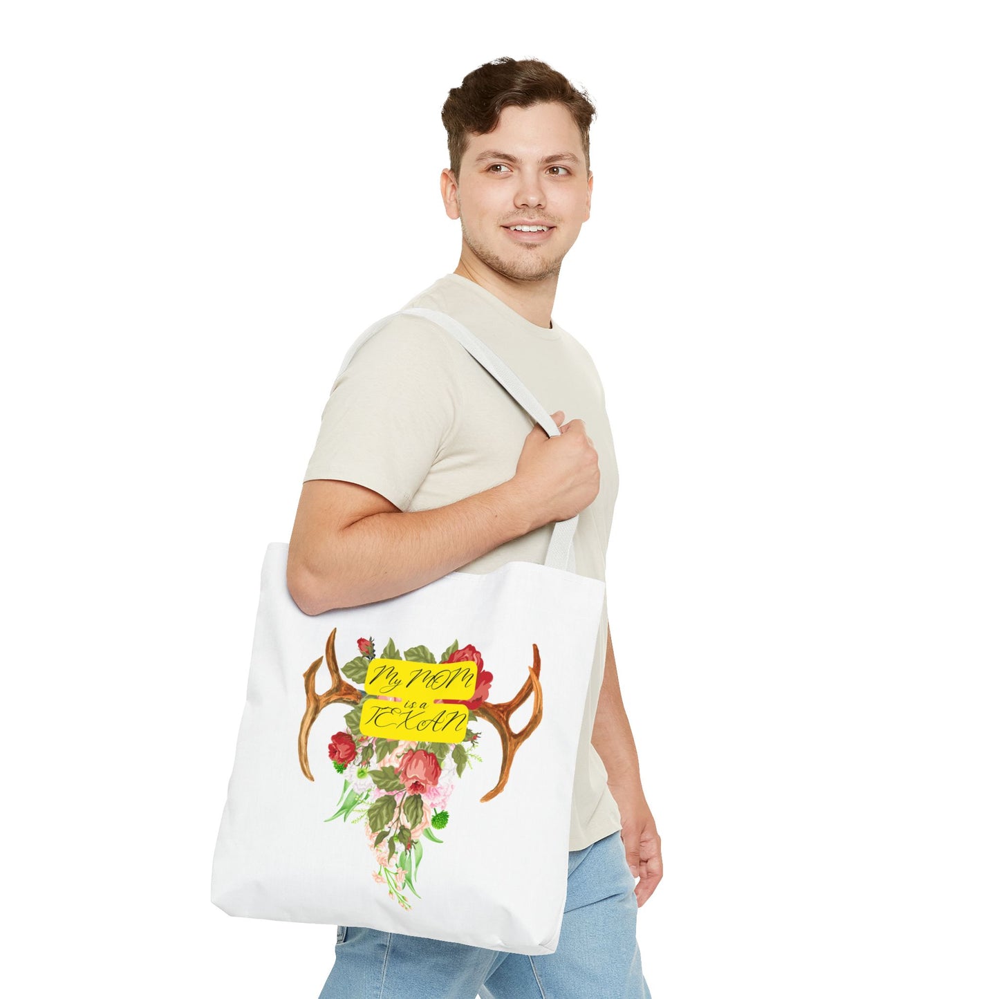 My MOM is a Texan Floral Western Tote Bag - Perfect for Moms Who Love Texas