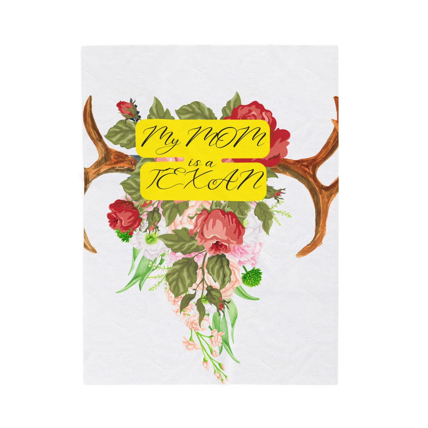 My Mom is a Texan Velveteen Plush Blanket – Cozy Home Decor for Mother's Day and Special Occasions