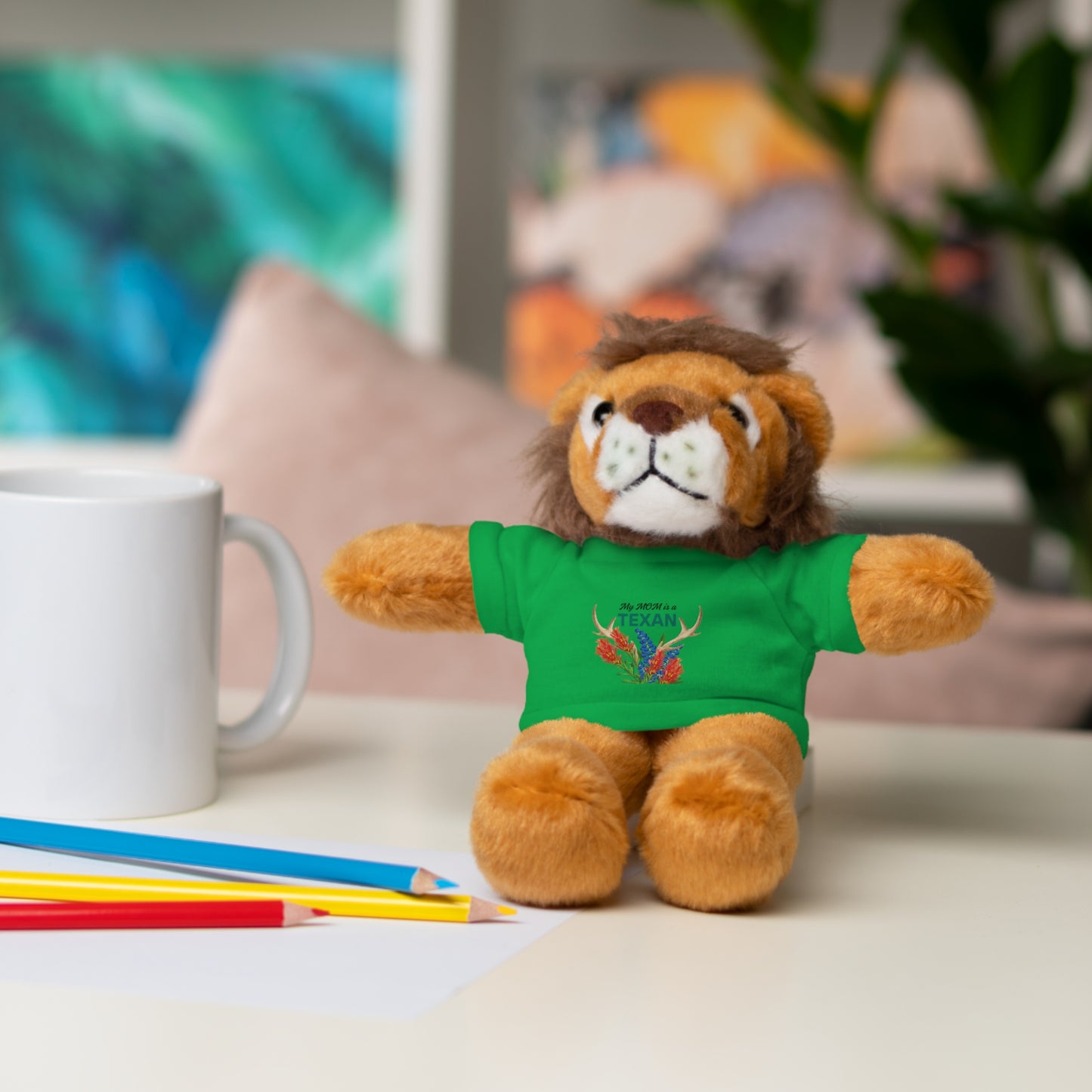 Texas MOM-Themed Stuffed Animal with Tee - Perfect Gift for Kids and Collectors