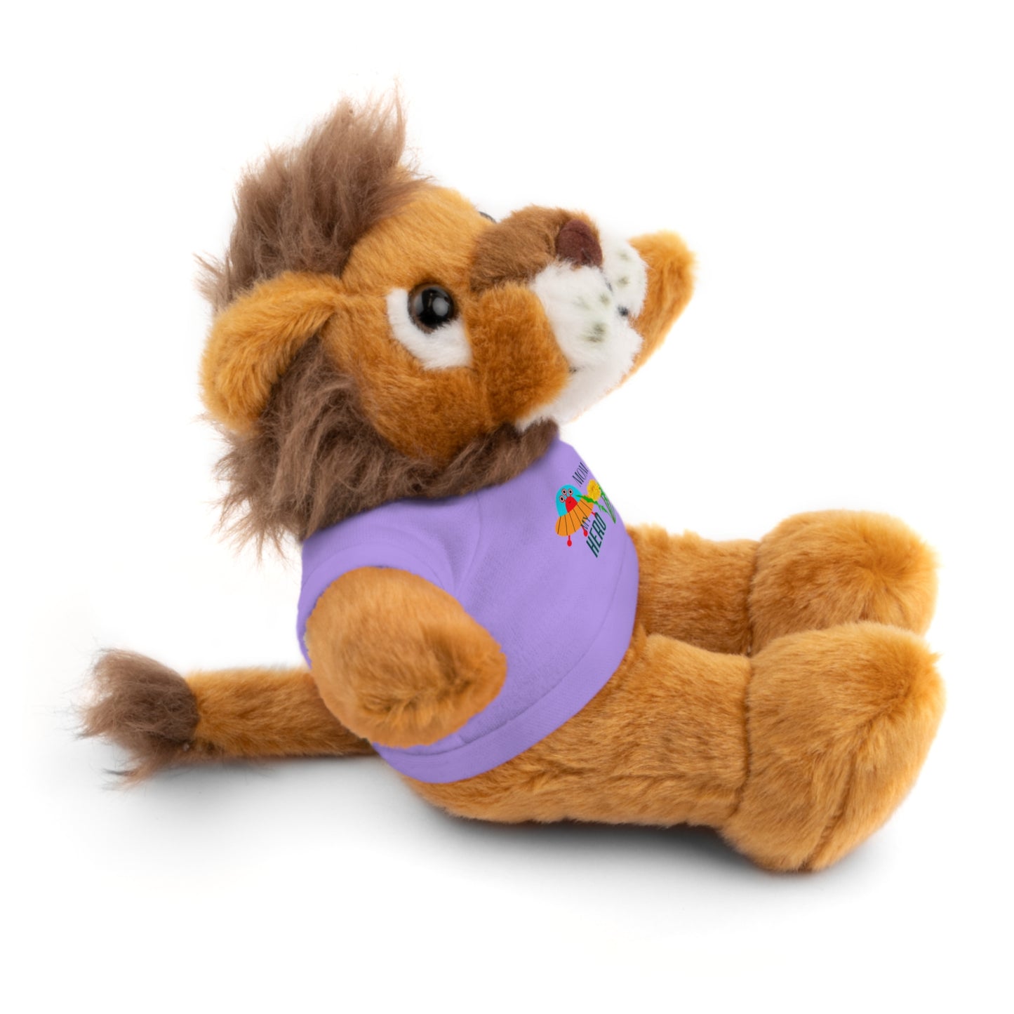 MOM is my Hero Stuffed Animal Tee Bear - Perfect Gift for Kids & Celebrations