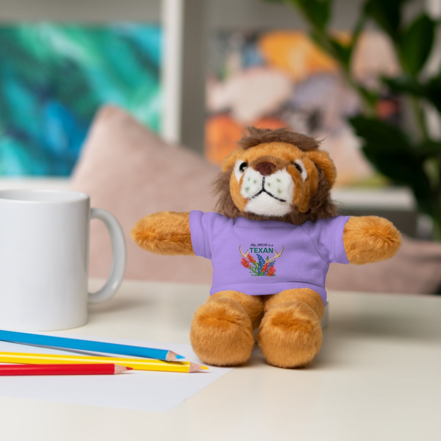 Texas MOM-Themed Stuffed Animal with Tee - Perfect Gift for Kids and Collectors