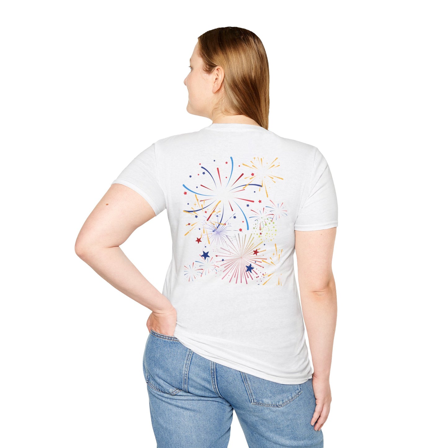 USA Sunflower T-Shirt — Patriotic Red White & Blue Floral Tee for 4th of July