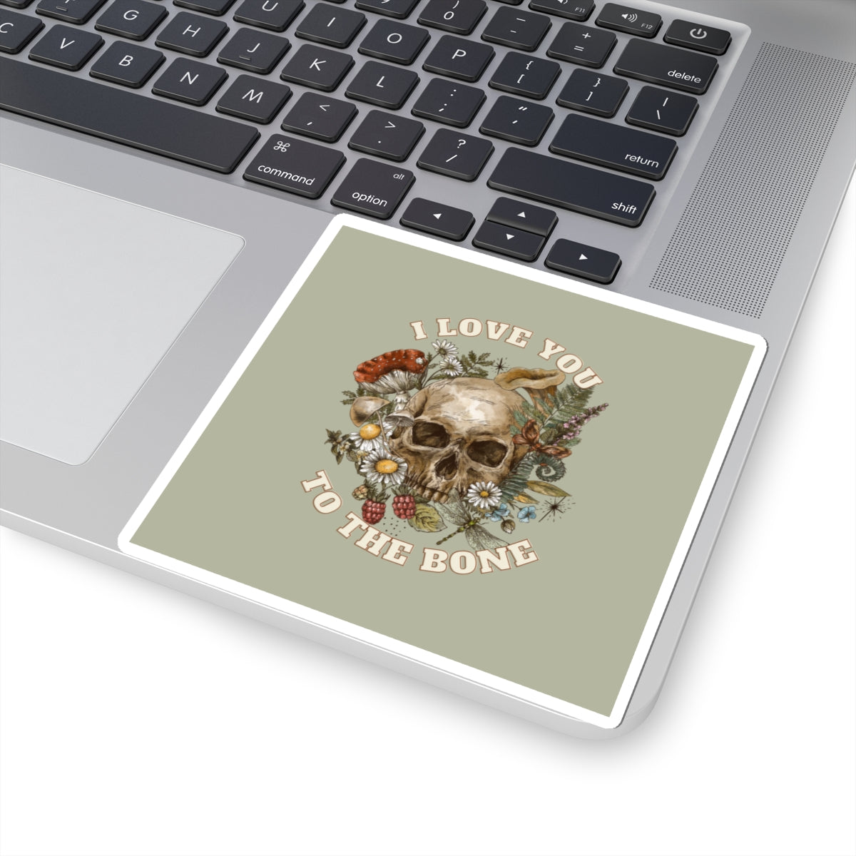 I Love You to the Bone - Skull Kiss-Cut Stickers for Unique Gifts