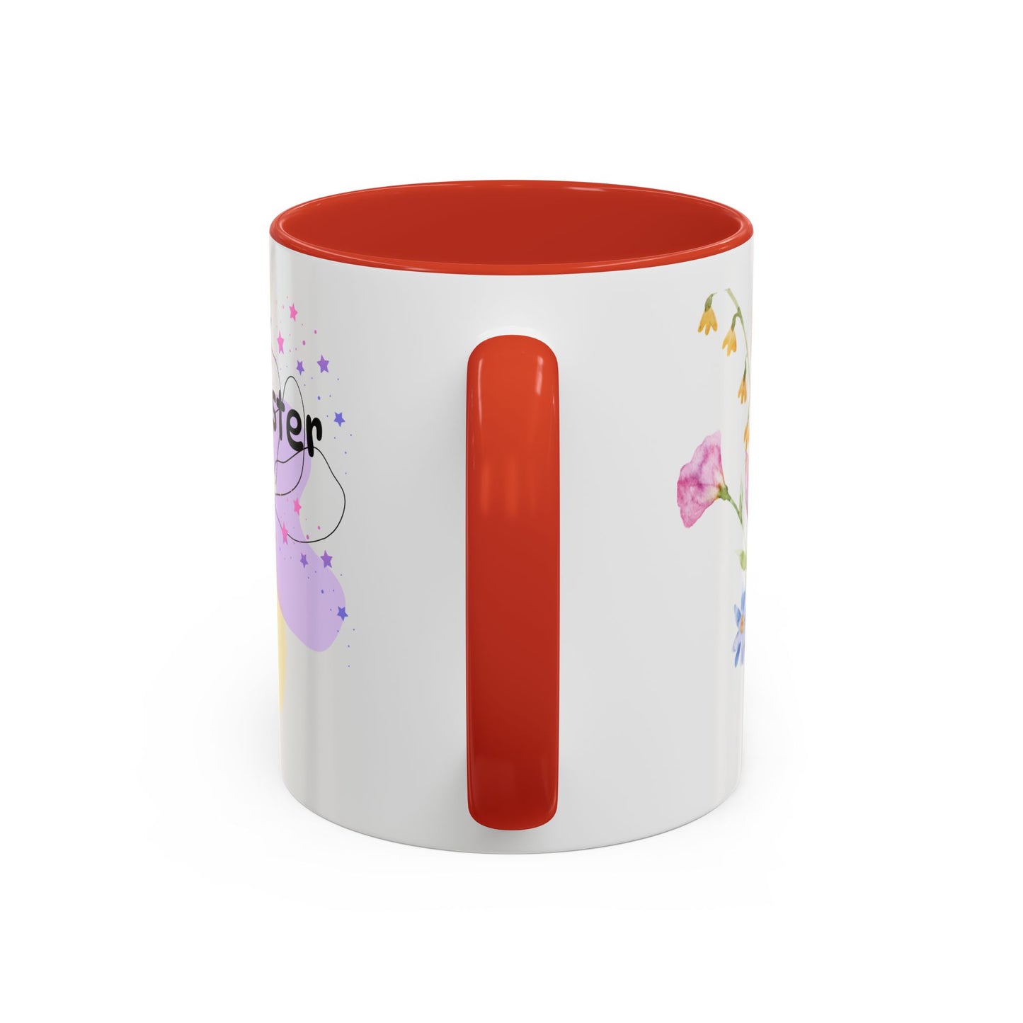Happy Easter Floral Accent Coffee Mug - Celebrate Spring with Colorful Design