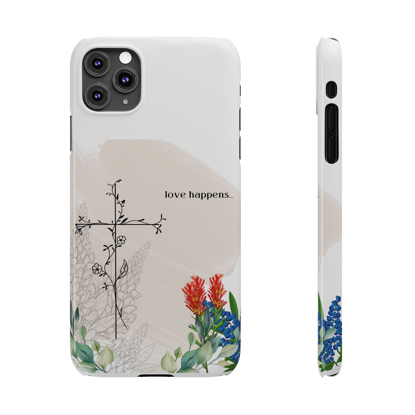 Floral Love Happens Phone Case - Slim Design for Nature Lovers