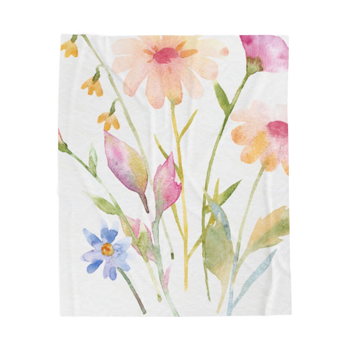Floral Velveteen Plush Blanket - Cozy Springtime Decor for Home