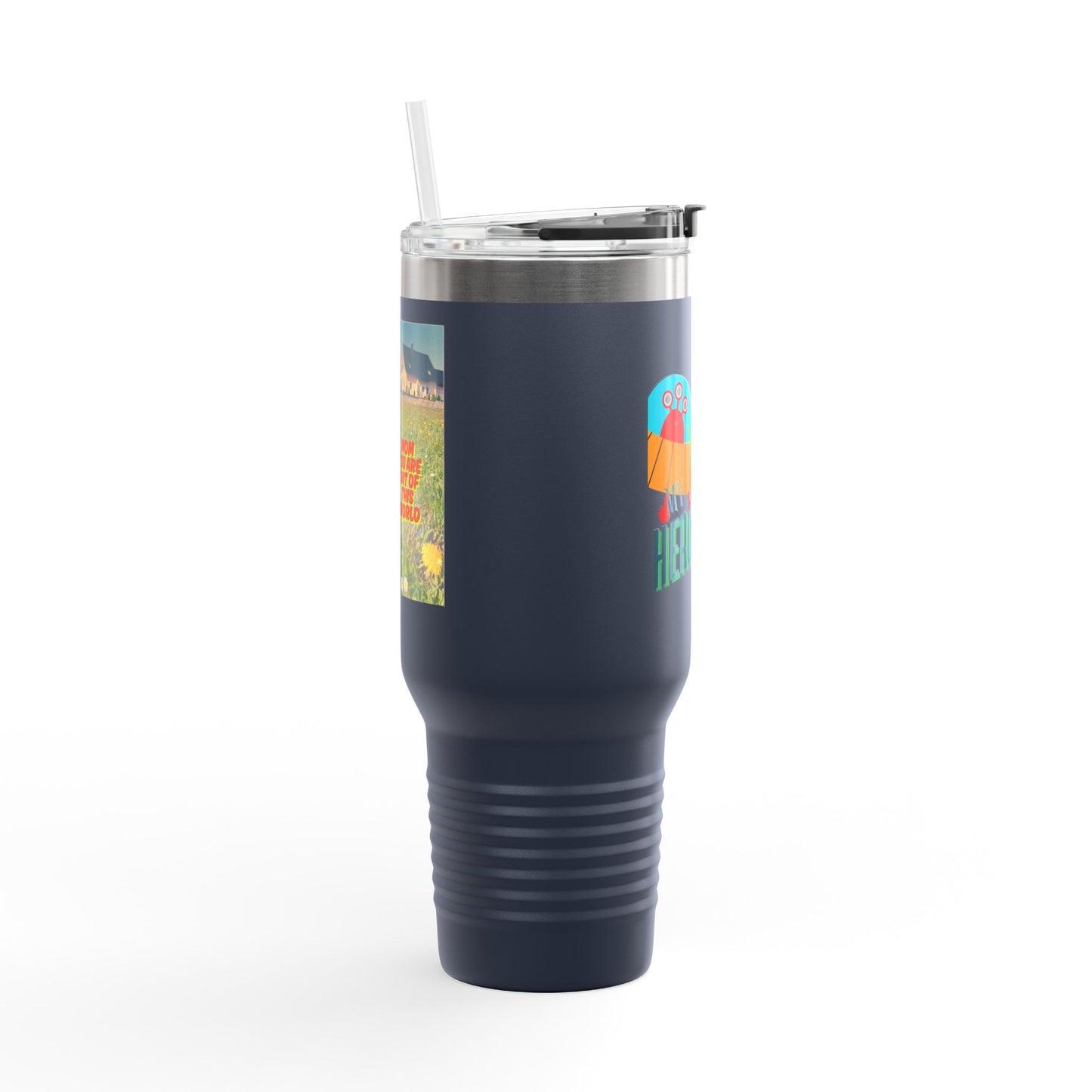 Mom Hero 40oz Insulated Travel Mug - Bright & Cheerful Design
