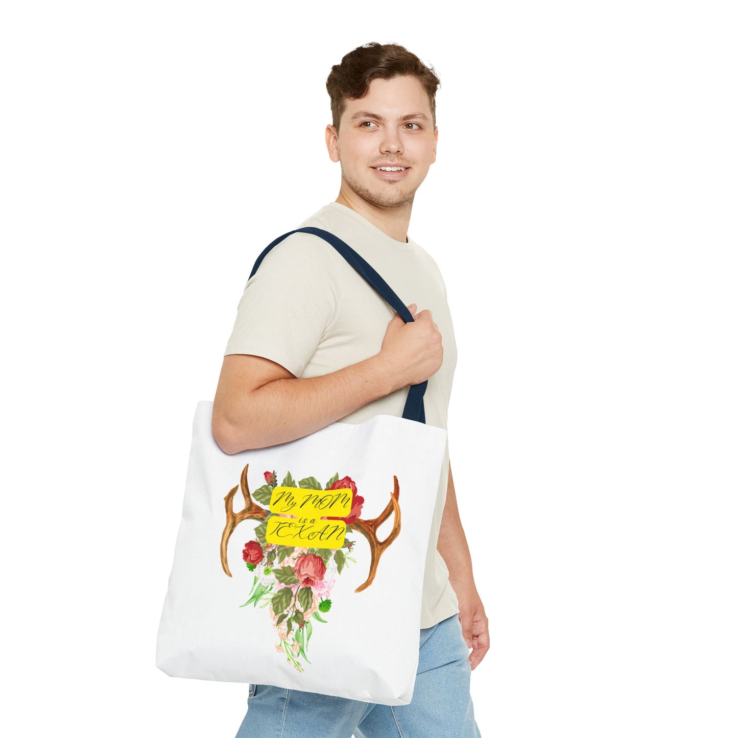My MOM is a Texan Floral Western Tote Bag - Perfect for Moms Who Love Texas