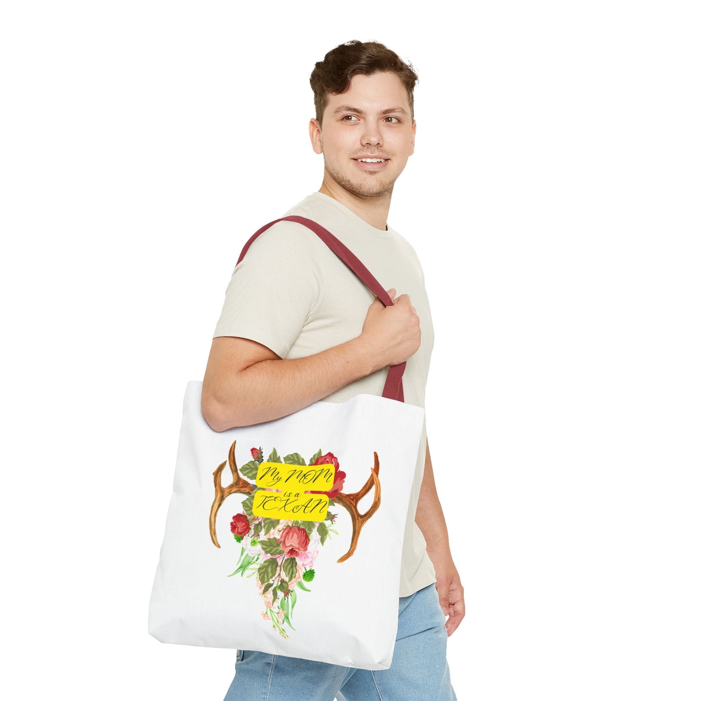 My MOM is a Texan Floral Western Tote Bag - Perfect for Moms Who Love Texas