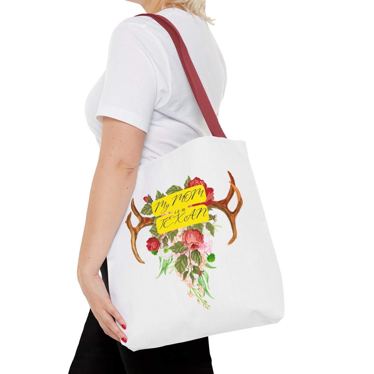 My MOM is a Texan Floral Western Tote Bag - Perfect for Moms Who Love Texas