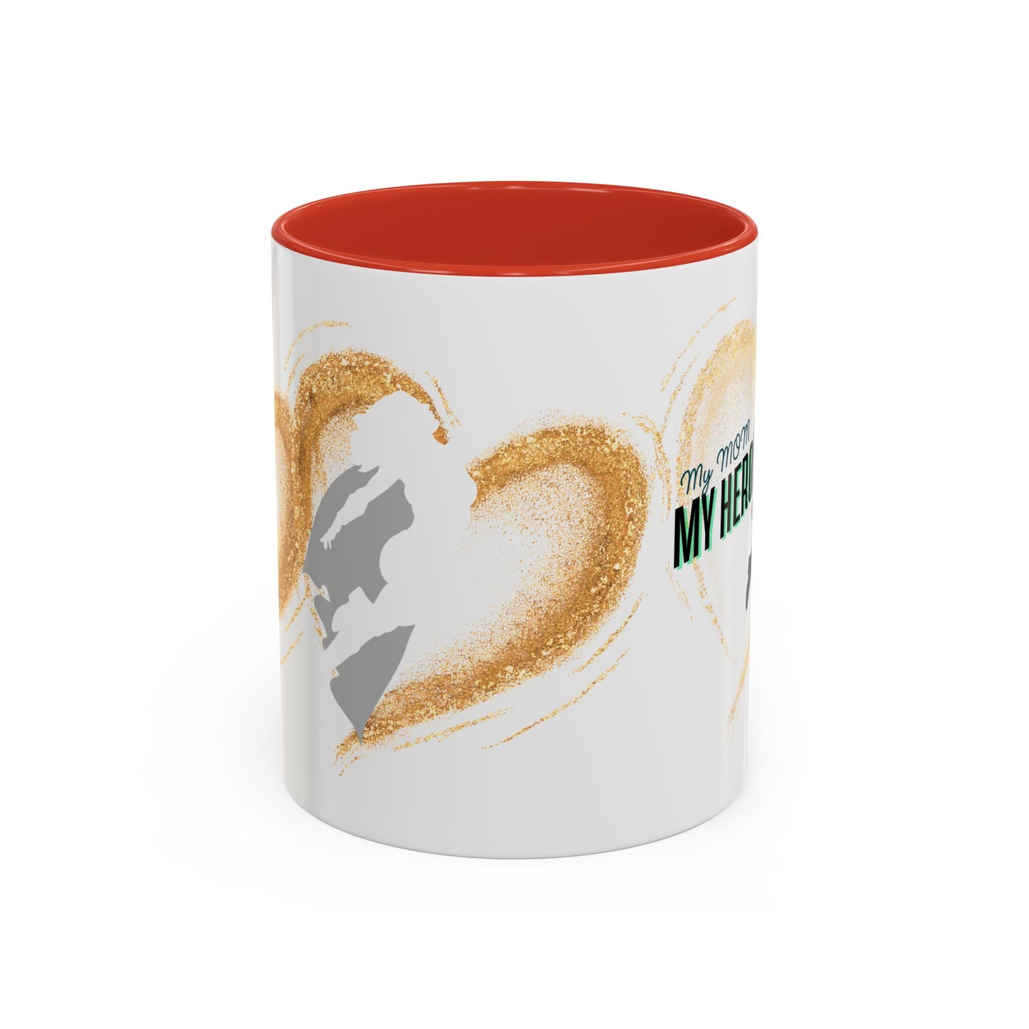 My Hero Mom Accent Coffee Mug - Perfect Gift for Mother's Day or Appreciation