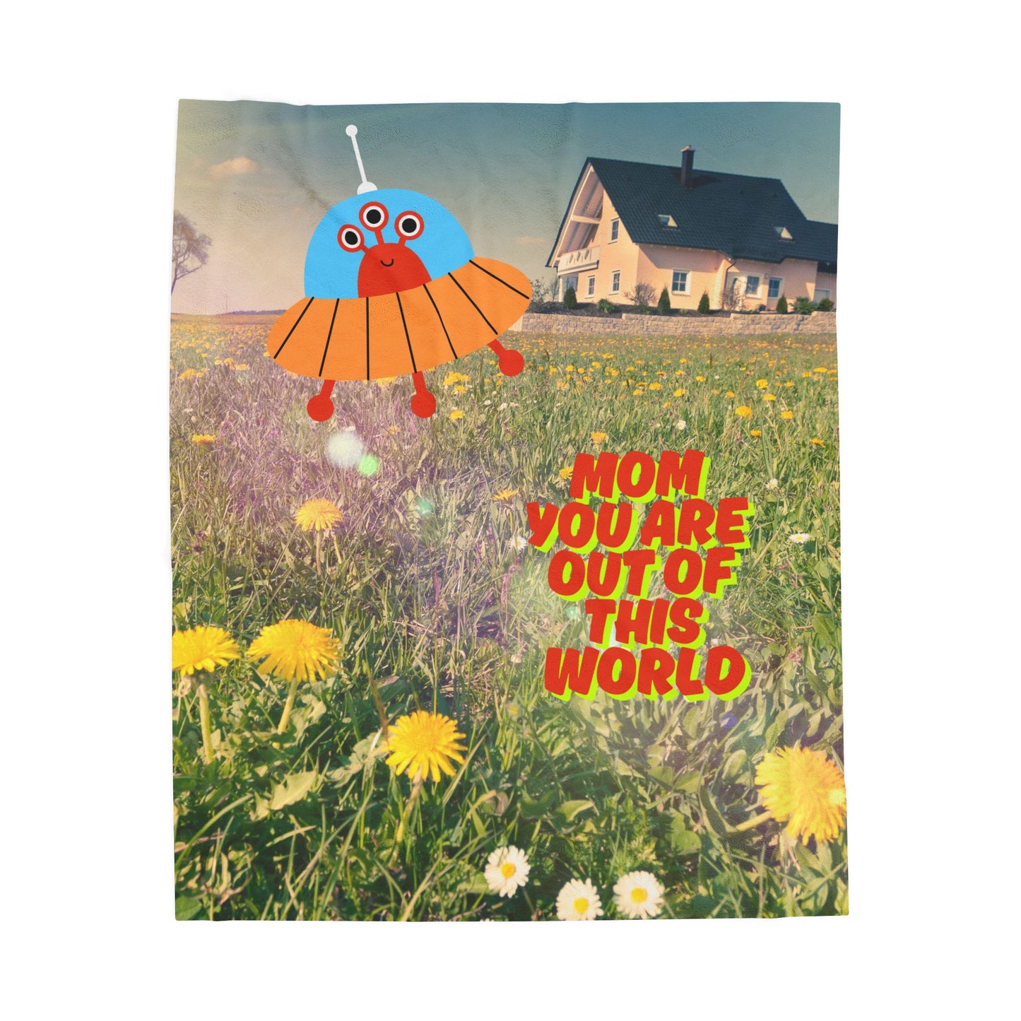Out of This World Mom Velveteen Plush Blanket - Cozy Gift for Mother's Day & Birthdays