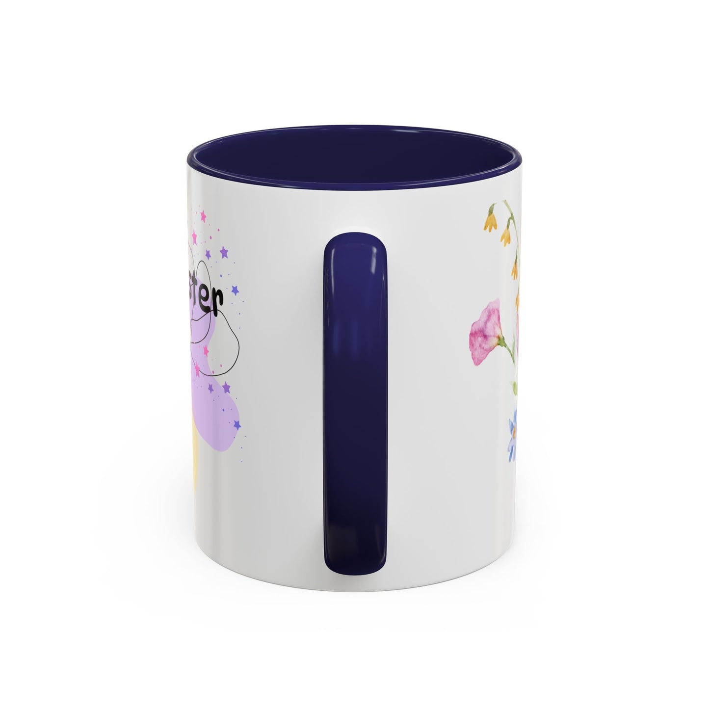 Happy Easter Floral Accent Coffee Mug - Celebrate Spring with Colorful Design