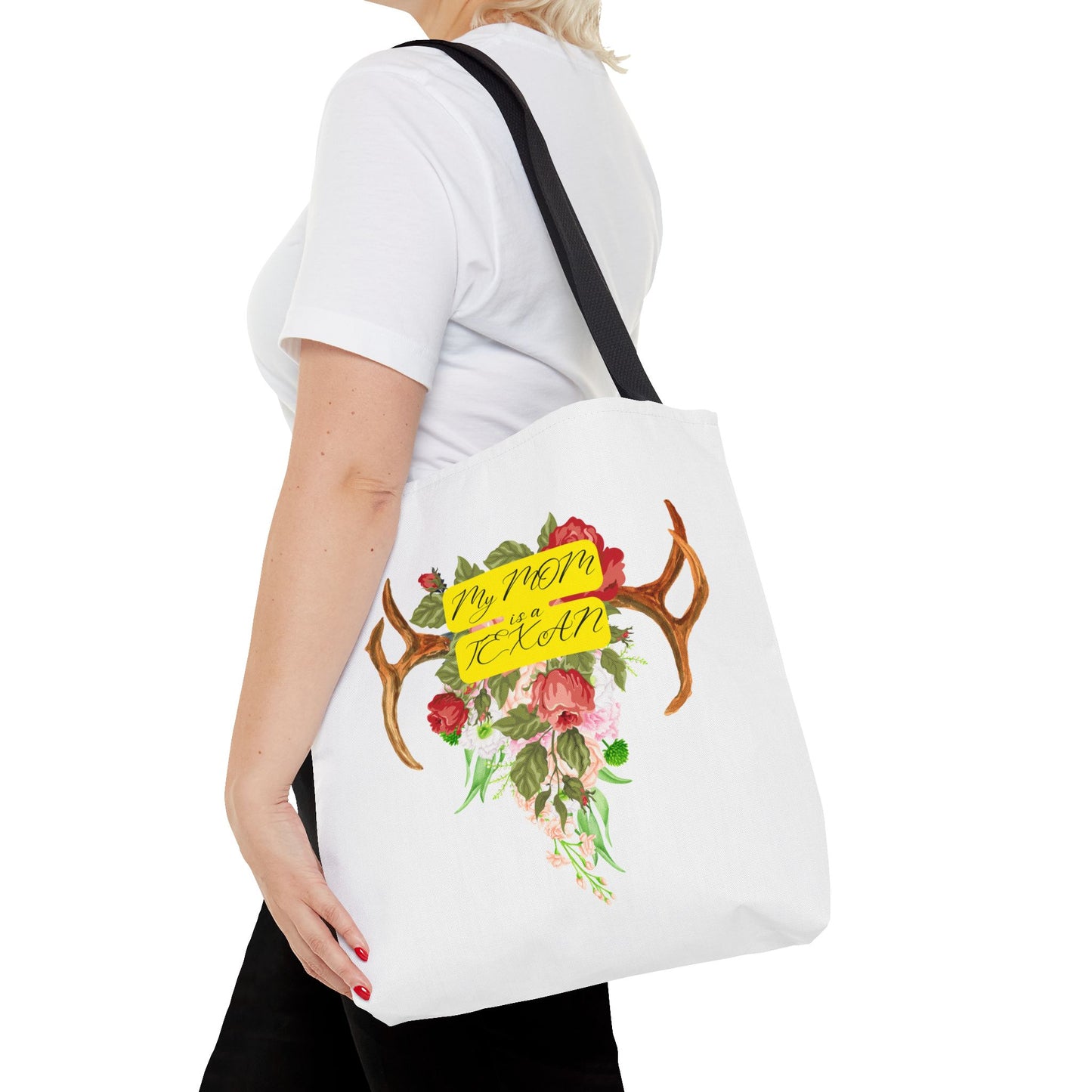 My MOM is a Texan Floral Western Tote Bag - Perfect for Moms Who Love Texas