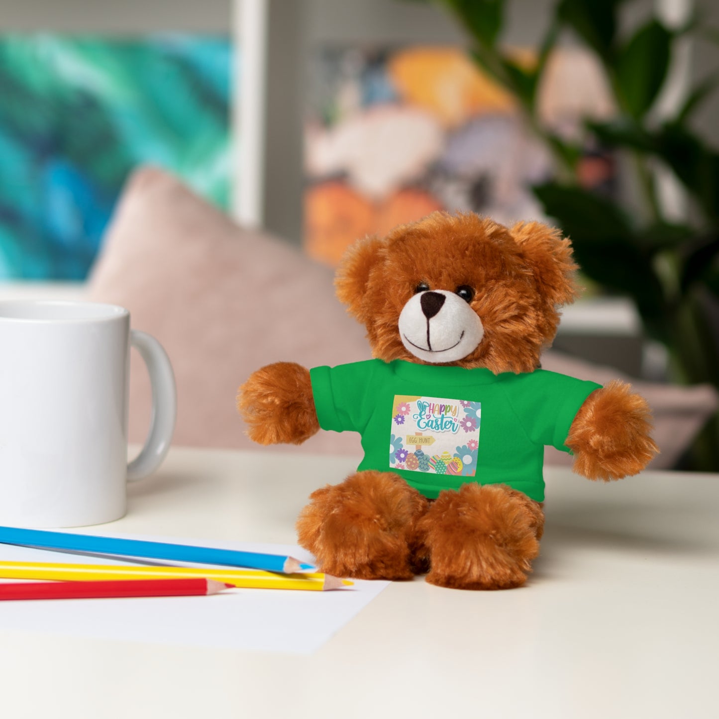 Happy Easter Stuffed Animal with T-Shirt