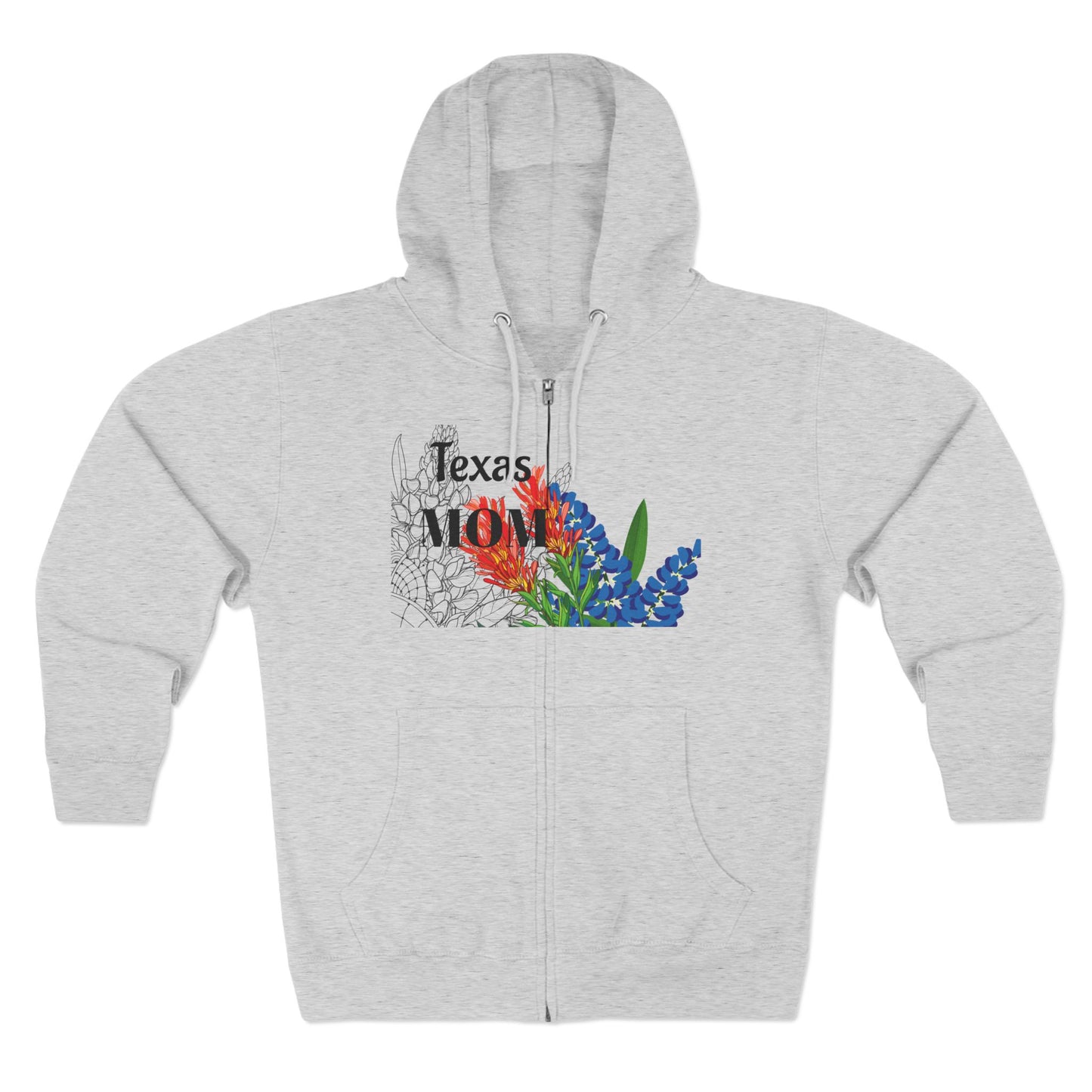Texas MOM-Floral Unisex Zip Hoodie - Comfortable and Stylish