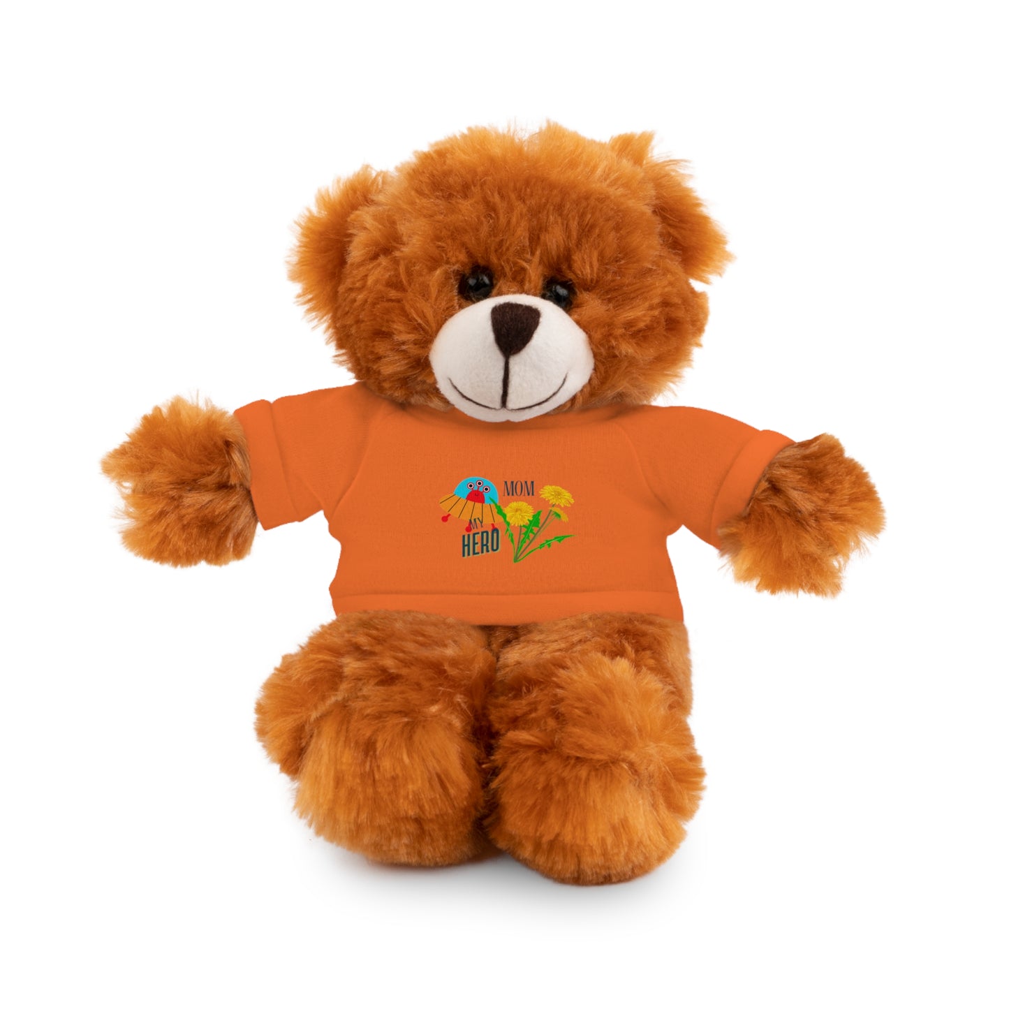 MOM is my Hero Stuffed Animal Tee Bear - Perfect Gift for Kids & Celebrations