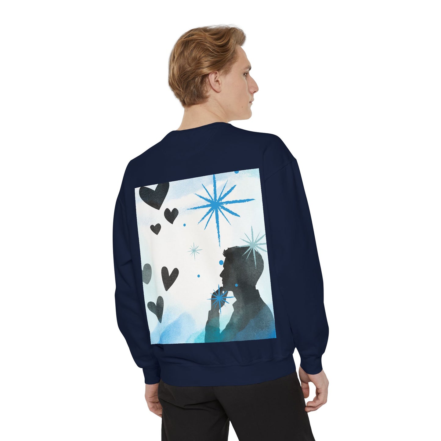 World's Best Dad Sweatshirt — Silhouette Father & Child Watercolor Design