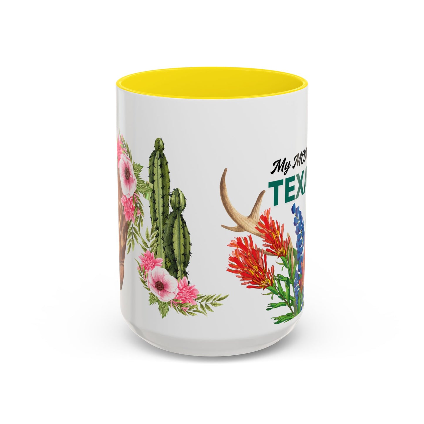 Texas MOM Accent Coffee Mug - Vibrant Floral Design for Mothers Day
