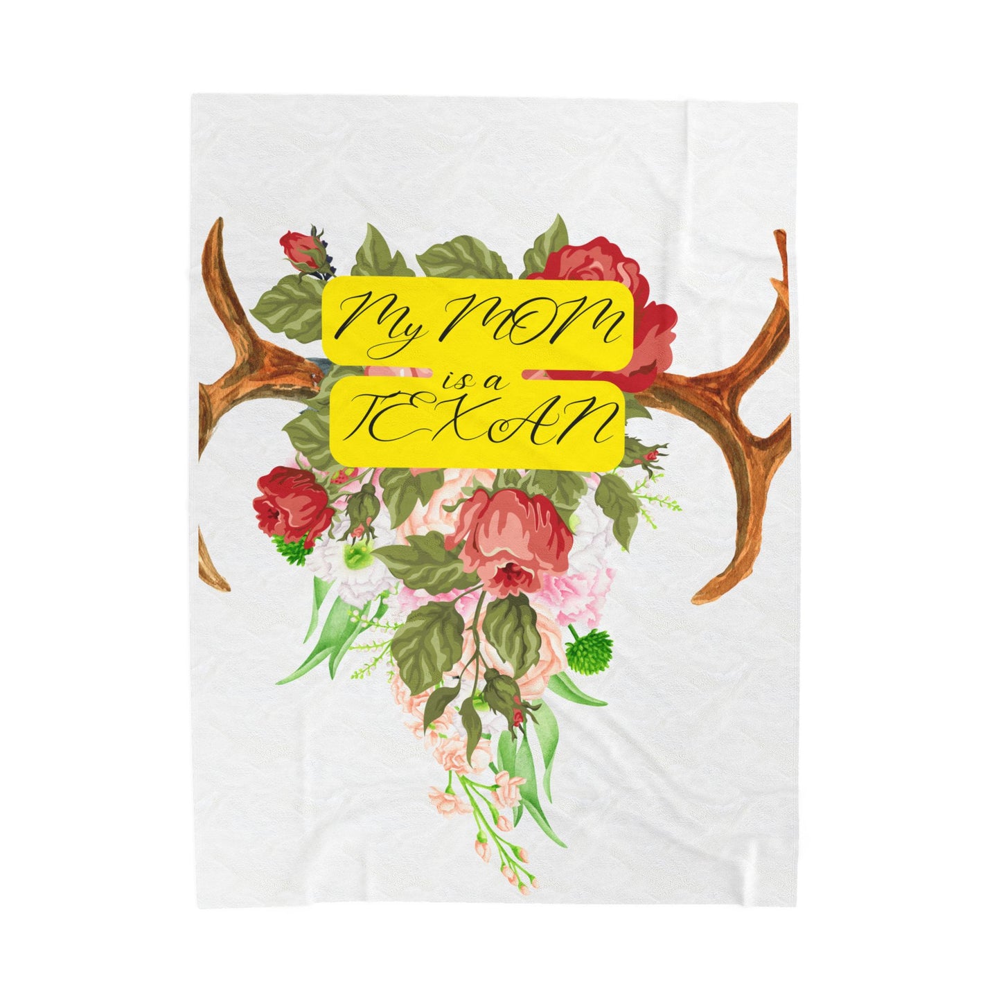 My Mom is a Texan Velveteen Plush Blanket – Cozy Home Decor for Mother's Day and Special Occasions