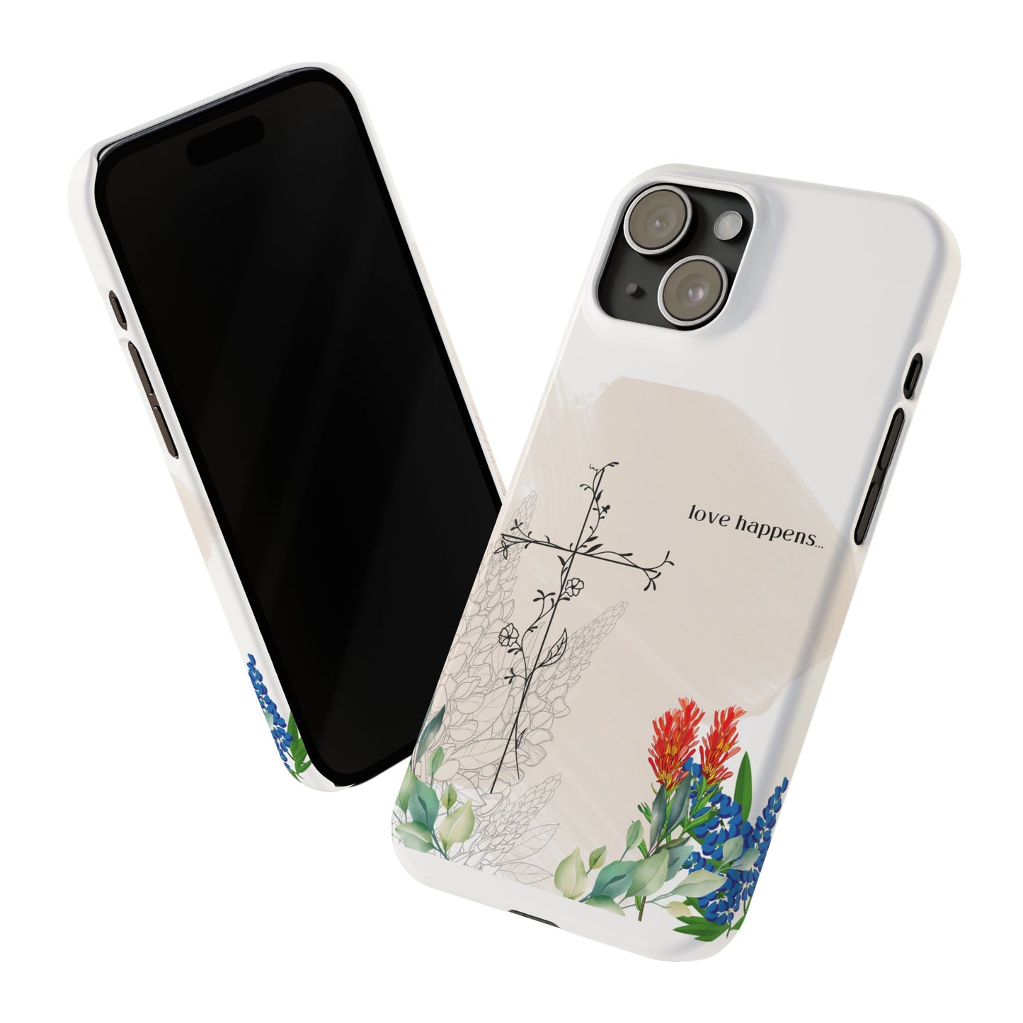 Floral Love Happens Phone Case - Slim Design for Nature Lovers