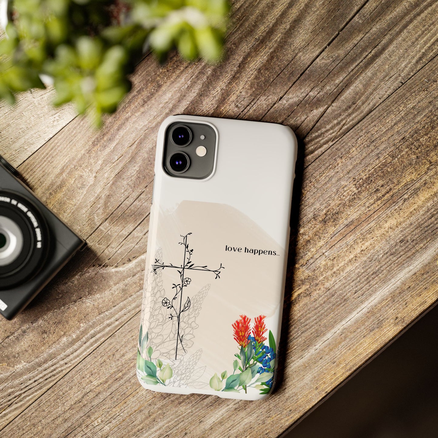 Floral Love Happens Phone Case - Slim Design for Nature Lovers