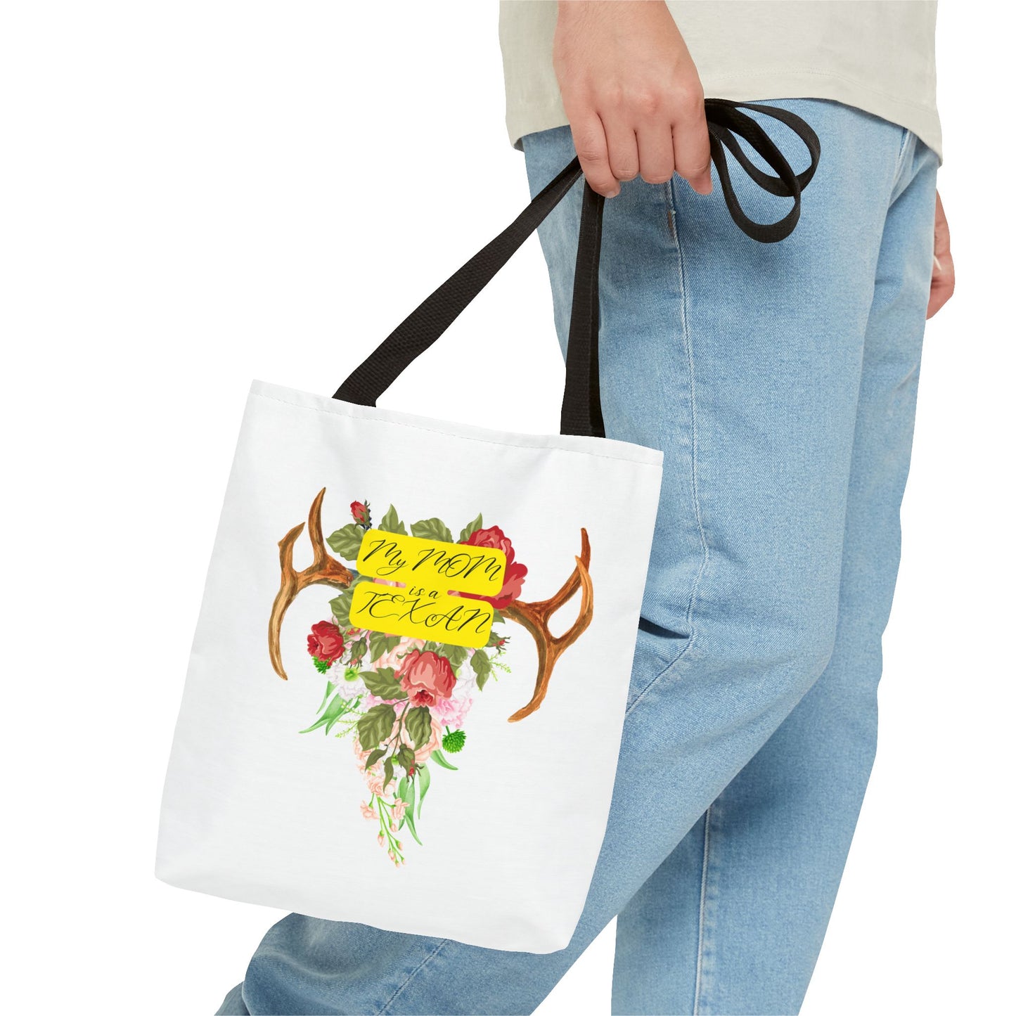 My MOM is a Texan Floral Western Tote Bag - Perfect for Moms Who Love Texas