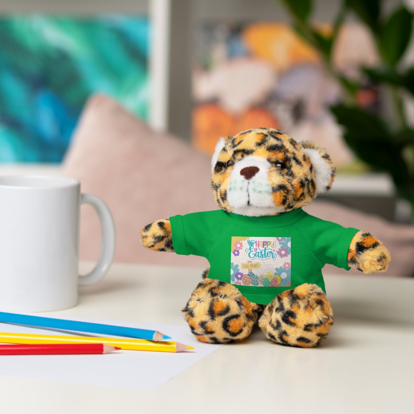 Happy Easter Stuffed Animal with T-Shirt