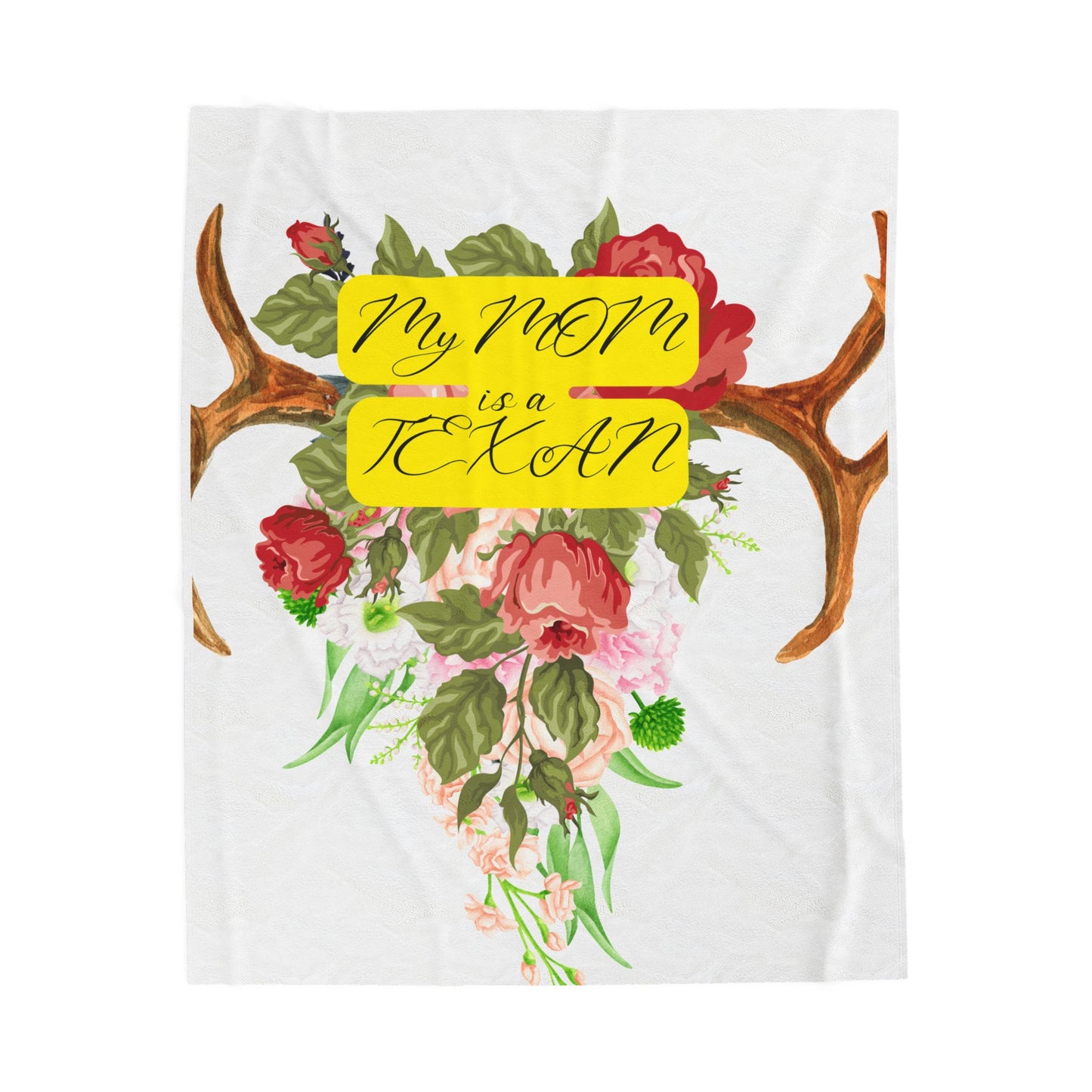 My Mom is a Texan Velveteen Plush Blanket – Cozy Home Decor for Mother's Day and Special Occasions