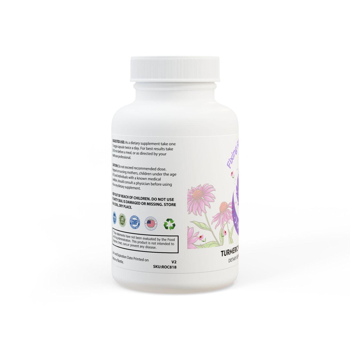 Turmeric with BioPerine® (Black Pepper Fruit Extract) Supplement (60 Capsules)